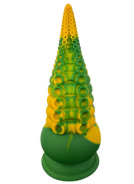 Gode ventouse tentacule Kraken 21 cm vert et jaune - WS-NV101A